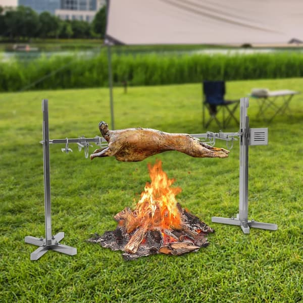 Grillspettset, Elektrisk Motor, Höjdjusterbar, Silver