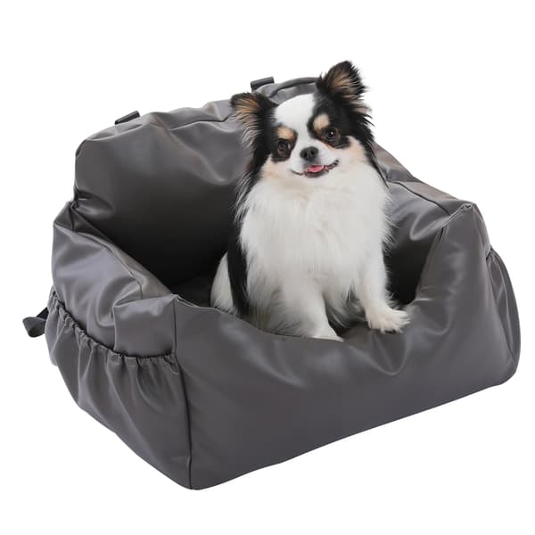 Hundebil sæde, bærbar design, sikkerhedsfunktioner,L, GRÅ
