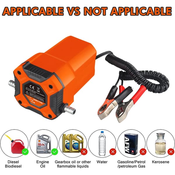 Oljeutvinningspump, 12V DC, Lättviktsdesign,Orange