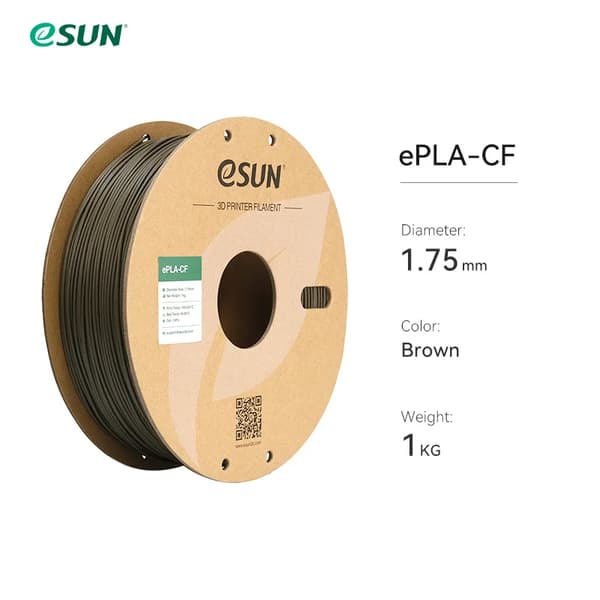 3D-printer filament, kulfiberforstærket, høj kompatibilitet,Brun