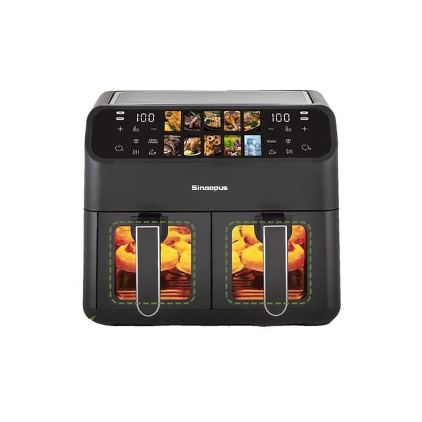 Air Fryer, Dobbelt Kammer, Touch LED Panel,Luftfryer