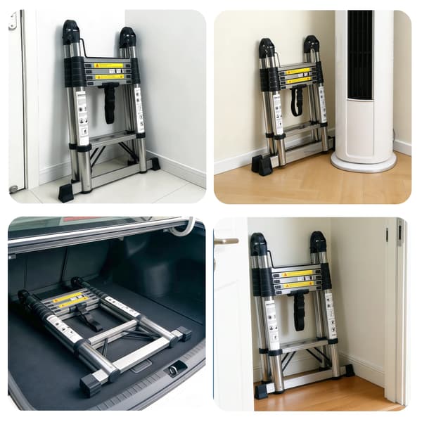 Teleskopstege, Tungt Utrustad, Halkfri Design,1.9m-1.9m