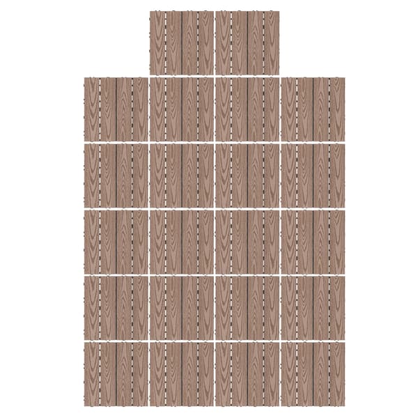 Terrassplattor, Klicksystem, Trästrukturfinish,Kaffe
