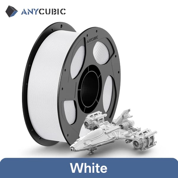 3D-printer filament, PETG-material, solid form,1kg Hvid