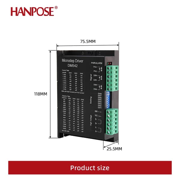 Stepper Motor Controller, Digital Kontrol, Kompatibel med CNC Udstyr,DM542 X3PCS