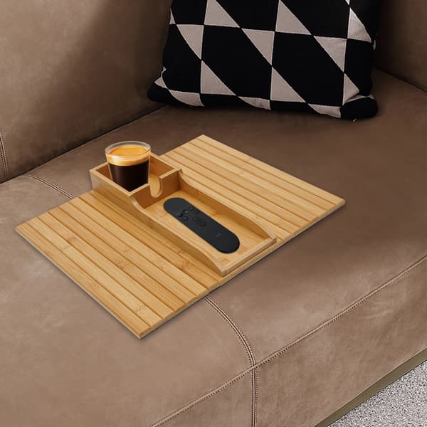 Sofa Side Table, Bambusmateriale, 41,5 x 34 cm Dimensioner, Rektangulær Form, Minimalistisk Moderne Stil, 1 kg Vægt