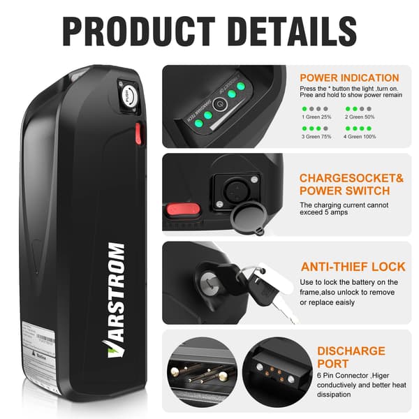 Ebike Batteri, 36V 24Ah, Lang Rækkevidde,36V 24Ah (4A oplader )