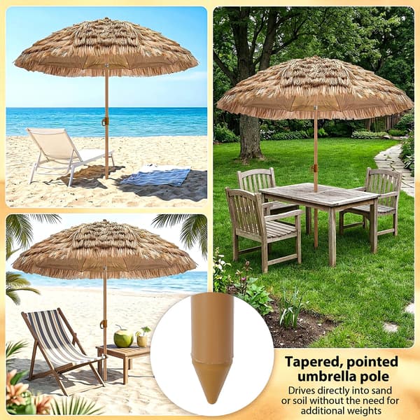 Udendørs Parasol, Justerbar Tilt, UV Beskyttelse,GUL