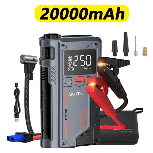 Bilstartbatteri, 150PSI luftkompressor, 20000mAh batteri, 20000mAh