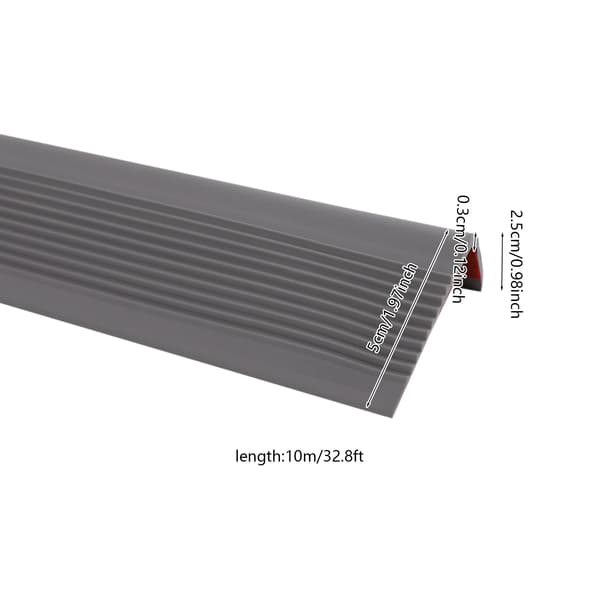 Trappkantlist, Flexibel PVC, Självhäftande Design,Ljusgrå