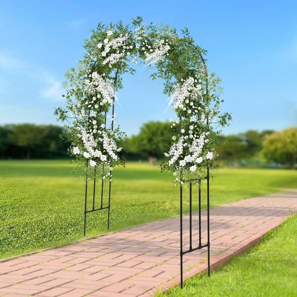 Trädgårdsbåge Trellis, Pulverlackerad Stål, Klätterväxtstöd,M