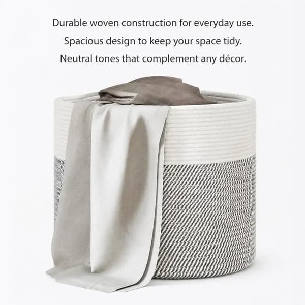 Förvaringskorg, Flätat Bomullsmaterial, Mångsidig Design,Flerfärgad