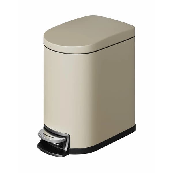 Pedalspand, Rustfrit Stål, Blød Lukke Mekanisme,Beige