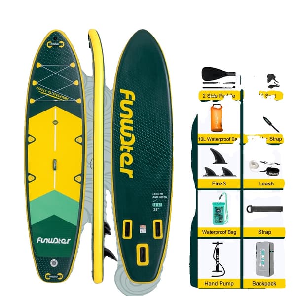 Stand Up Paddle Board, Kamerafäste, Bärbar Design,Grön 10 tillbehör