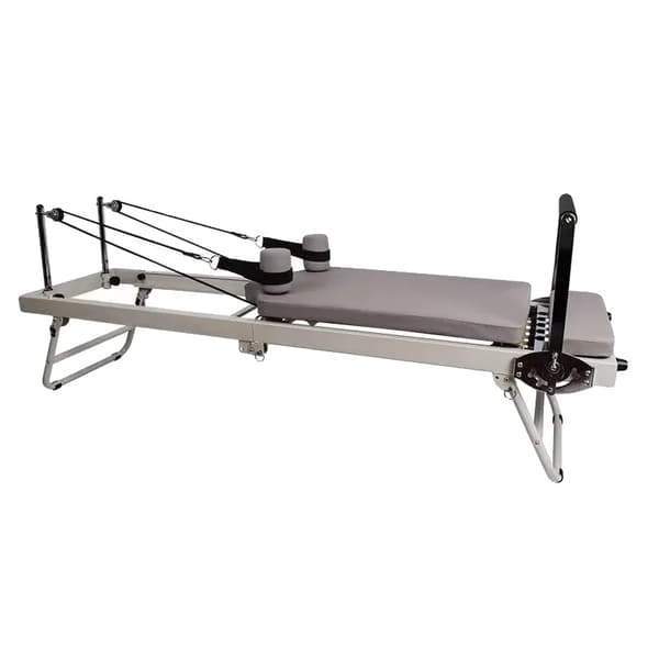 Pilates Reformer Maskin, Fällbar Design, Justerbart Motstånd,Beige