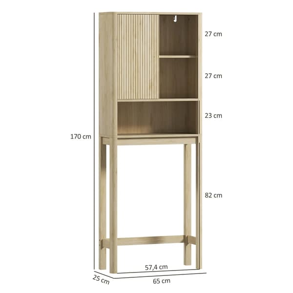 Toalettsskåp, Modern Stil, Justerbar Bricka,VIT