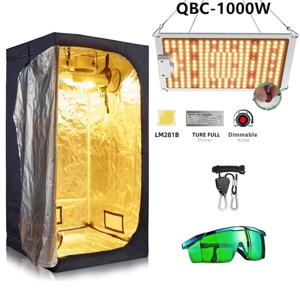 Væksttelt Sæt, LED Vækstlys, Hydroponisk System,60x60x140cm Kit, Væksttelt Kits E-a