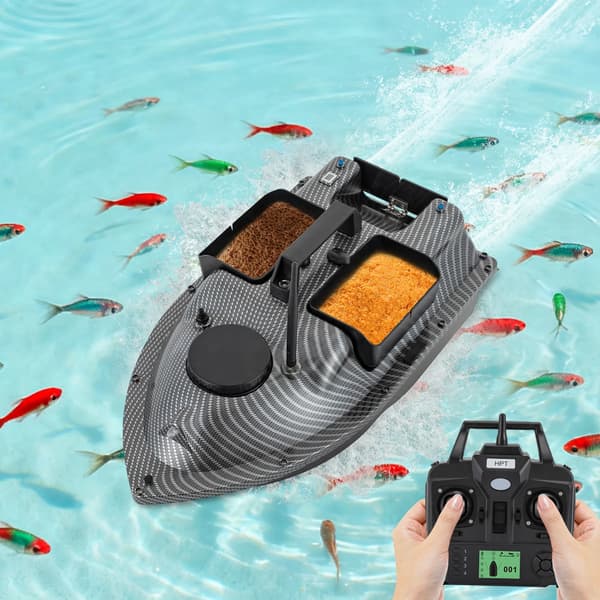 Fiskebaitbåd, GPS-navigation, dual motor kraft,sort