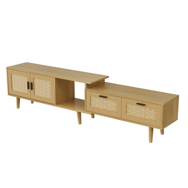 Förvaringsskåp för Vardagsrum, Justerbar Längd, Rustik Design,Naturlig