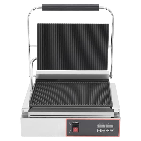Elektrisk Kontaktgrill, LED-display, Skræddersyet Temperaturkontrol,Sølv Sort