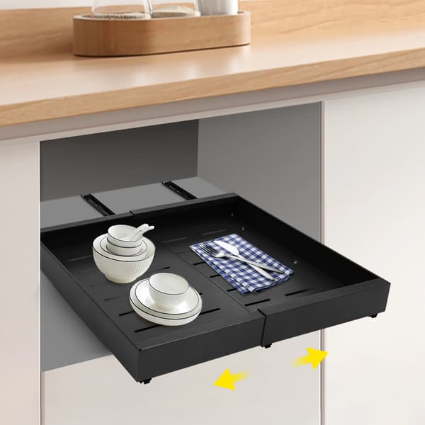 Organizer, teleskopisk design, multifunktionel opbevaring,sort