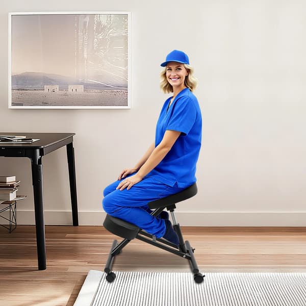 Knæstol, Justerbar Højde, Ergonomisk Design,sort
