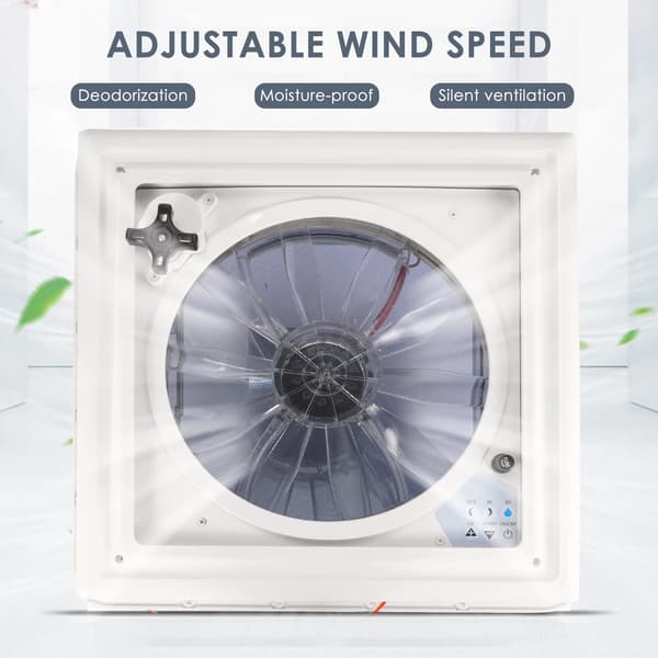RV Ventilationsfläkt, 3-hastighets fjärrkontroll, automatisk regnsensor,Blå