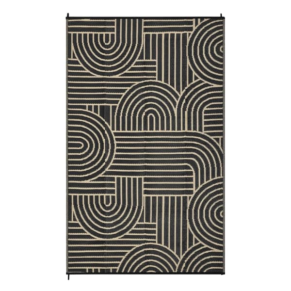 Udendørs tæppe, vandtæt, vendbart design,152x244cm-a, Brun