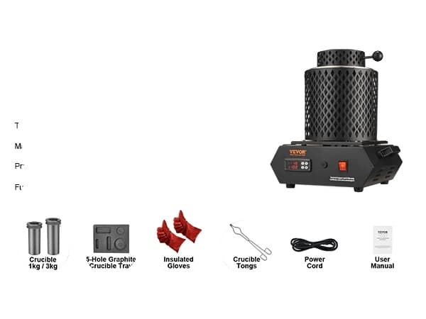 Smältugn, 1350W Effekt, Precisionstemperaturkontroll,1350W