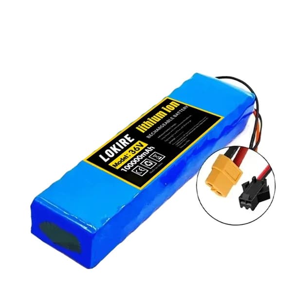 Elbilbatteri, 100 Ah kapacitet, 36V lithium-ion,XT60-SM