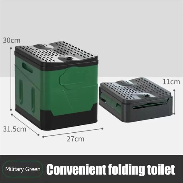 Bärbar Toalett, Sammanfallande Design, Hög Lastkapacitet,Grön