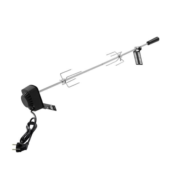 Rotisserie Spyd, 360° Automatisk Rotation, Holdbart Rustfrit Stål,Sølv