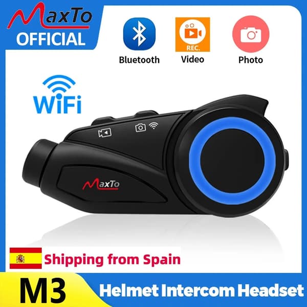 Motorcykelhjelm Headset, Bluetooth Intercom, Videokamera,1 Sæt M3