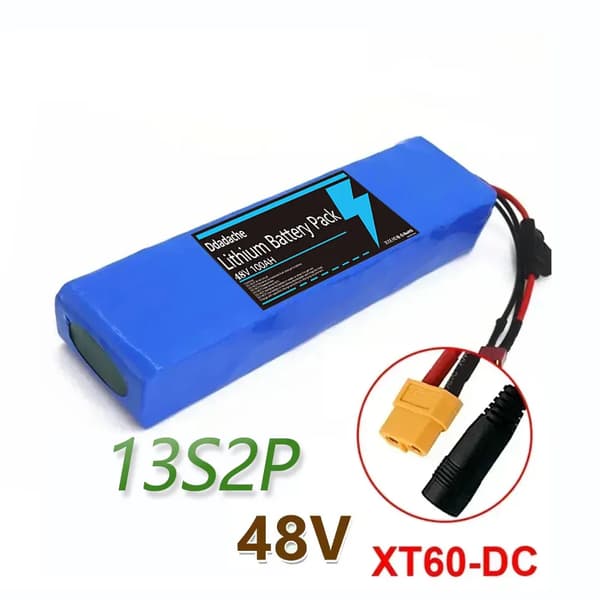 Lithium-ion batteripakke, 100 Ah kapacitet, 48V konfiguration,XT60-DC
