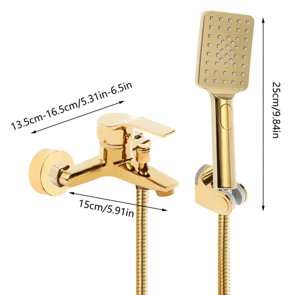 Duschset, Handhållen Spray, Badkar Mixerkran,Guld