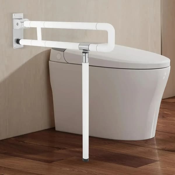 Toilet Greb Bar, Foldbart Design, Høj Stabilitet,Hvid