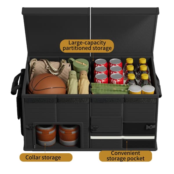 Bilopbevaringsboks, Vandtæt Materiale, Multi-Compartment Design,60L