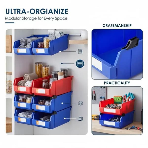 Förvaringslådor, Stapelbar Design, Mångsidig Organisering, MULTI