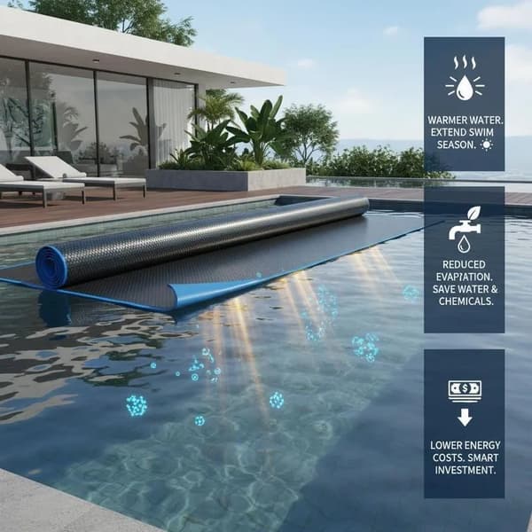Poolöverdrag, Vattenbesparing, Hållbar Design,Blå