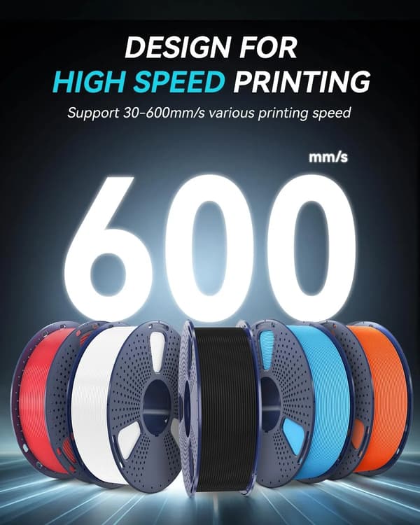 3D Filament, Højhastighedsprint, Mat Finish,3KG Hvid