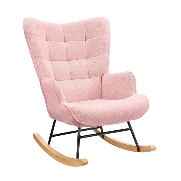 Gyngestol, Blødt Polstring, Holdbar Metalramme,Pink