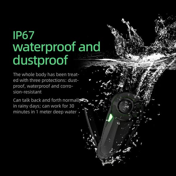 Intercom-system, Bluetooth 5.1, Vandtæt IP65,1PC Q8 og 1PC EUC