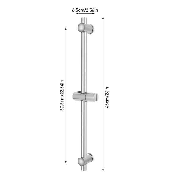 Duschskjutstång, Justerbar Höjd, 360° Rotation,silver