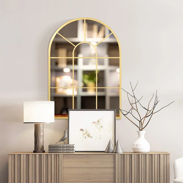 Väggspegel, Modern Design, Metallkonstruktion, Guld, 50X2X70 cm