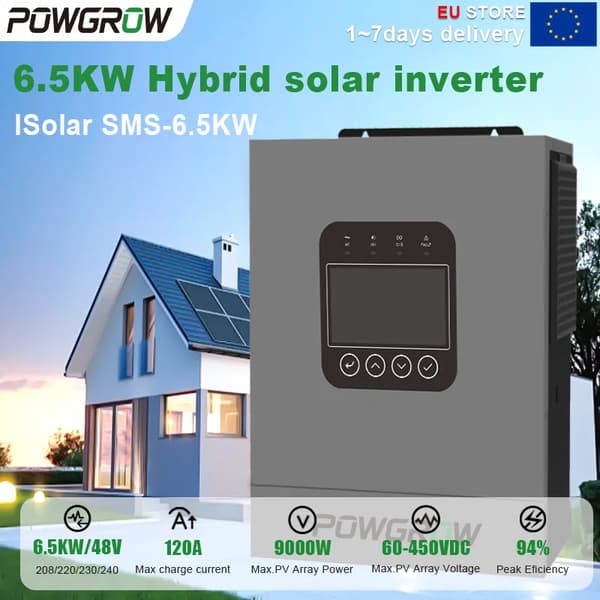 DC/AC-växelriktare, Hög effektivitet, Direkt drift,6500W-48V-WIFI