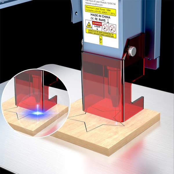 Lasergraver, 10W Effekt, Høj Præcision Skæring,SCULPFUN S9 Pro