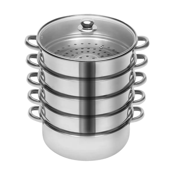 Ångkokare, 5-lagersdesign, Hållbar konstruktion,Silver