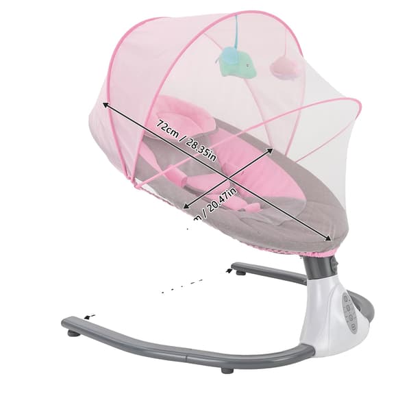Elektrisk Babyswingstol, 4 Växlar, Bluetooth Musik,ROSA