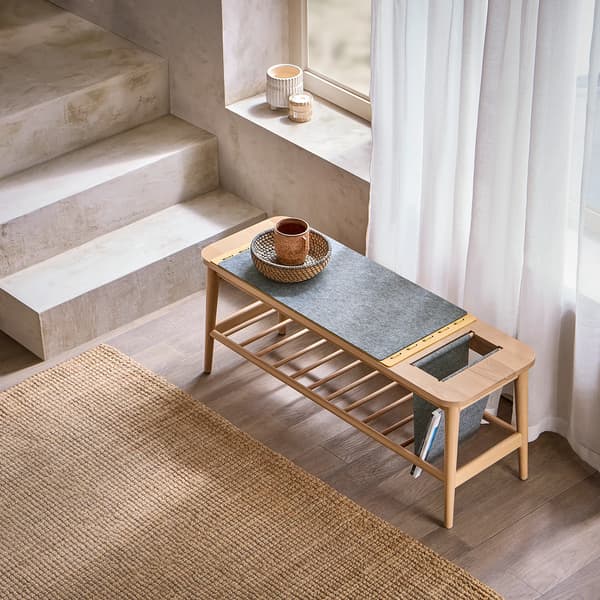 Sko-bänk, Platsbesparande Design, Lätt Montering,NATUR