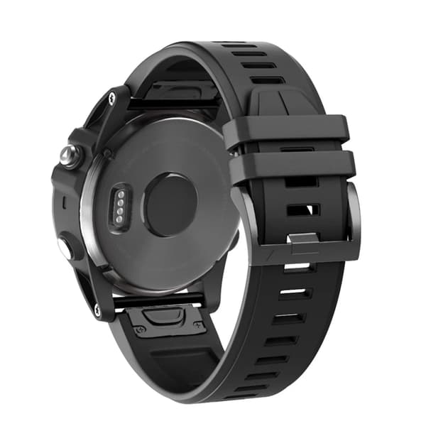 Læderurrem, Holdbart Materiale, Justerbar Længde,QuickFit 22mm-a, Silikone Sort-1